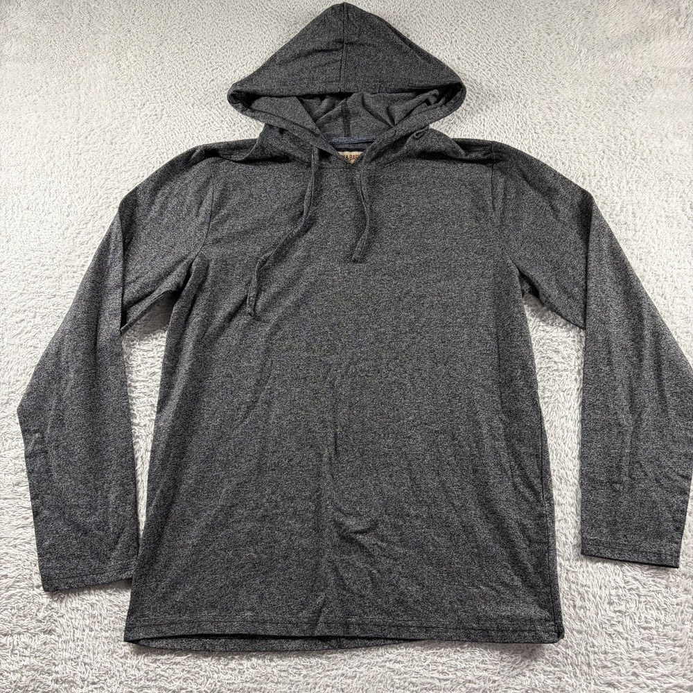 Hudson & Barrow Shirt Mens Medium Gray Hooded Long Sleeve T Shirt Lightweight